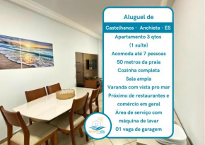Apartamento recantoazul es Conforto Total a 50m do Mar Apartamento Recém-Reformado na Praia de Castelhanos, ES, para 7 Pessoas Aconchegante e Completo, com 3 Quartos e 1 Suíte